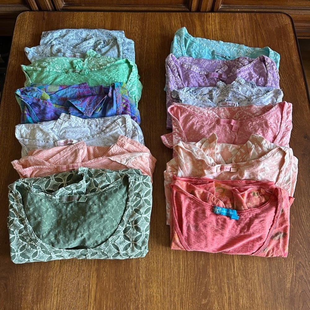 Fresh Produce Womens XL T-Shirt Bundle 12 Pack Coastal Casual Lagenlook Tops